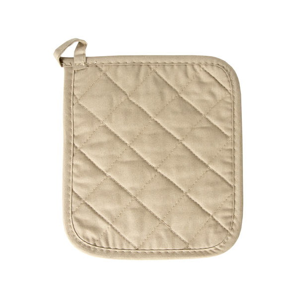 Ritz Concepts Solid Quilted Fabric Pot Holder 50/50 Poly/Cotton Taupe 35133